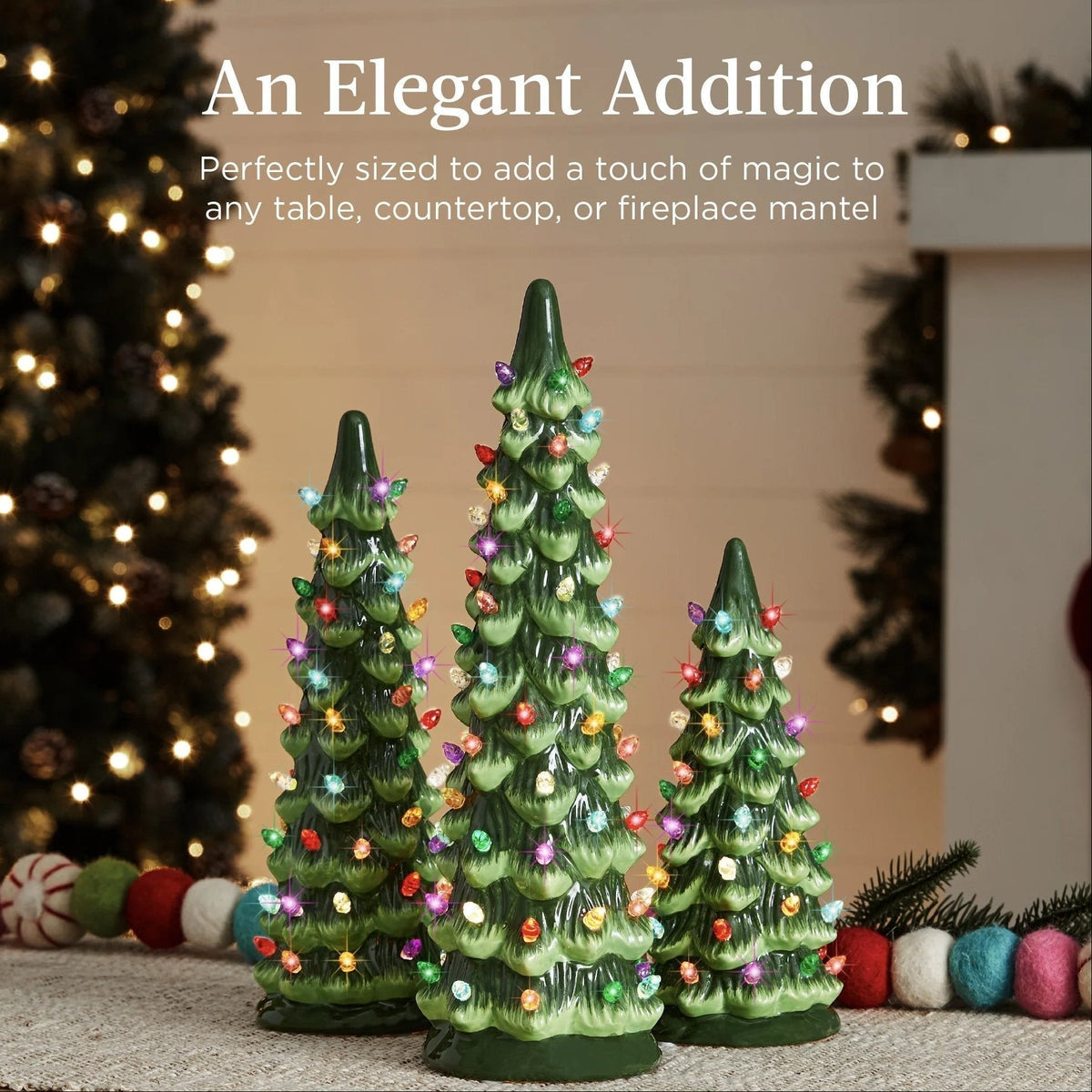 Handcrafted Ceramic Christmas Tree with LED Lights
