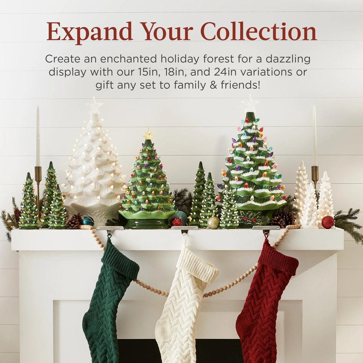 Handcrafted Ceramic Christmas Tree with LED Lights