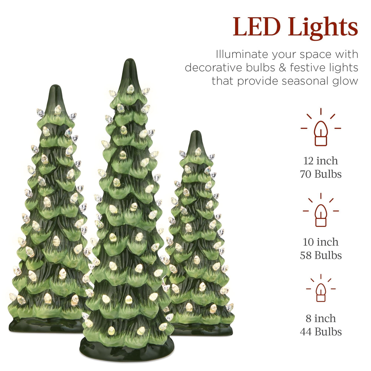 Handcrafted Ceramic Christmas Tree with LED Lights