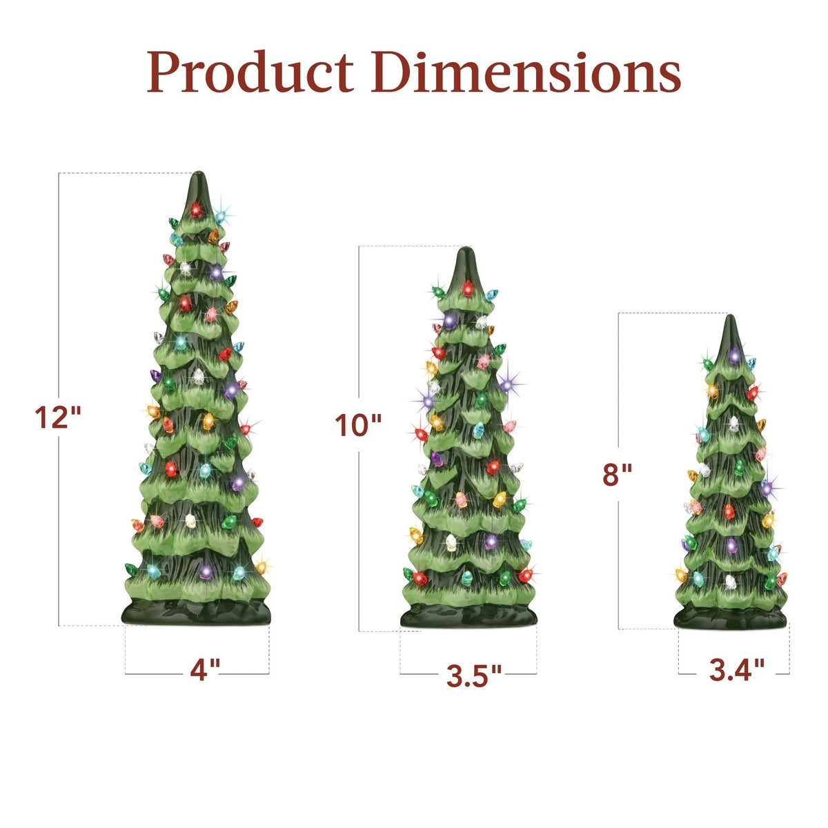 Handcrafted Ceramic Christmas Tree with LED Lights