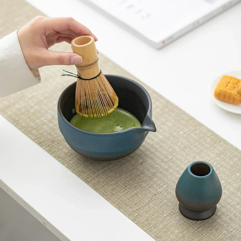 Handcrafted Japanese Ceramic Matcha Bowl - Green