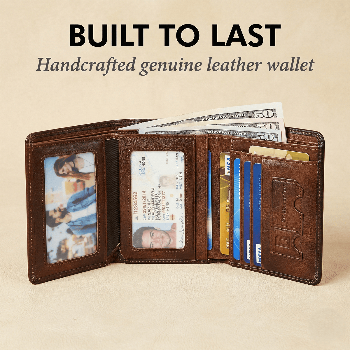Handmade Genuine Leather RFID-Blocking Wallet