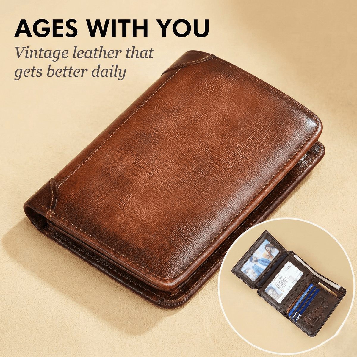 Handmade Genuine Leather RFID-Blocking Wallet