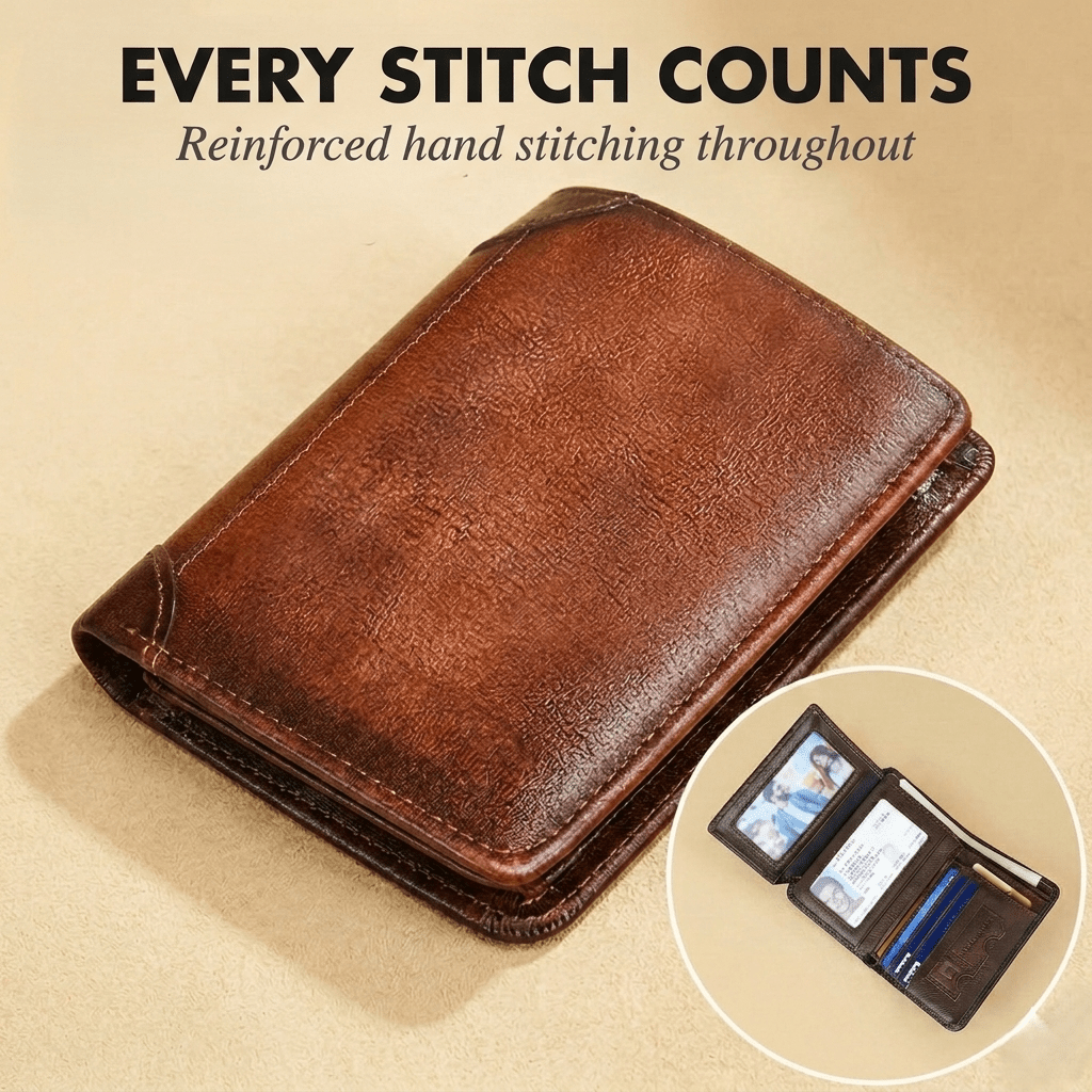 Handmade Genuine Leather RFID-Blocking Wallet