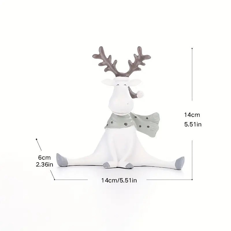 Figurine de renne faite main avec écharpe pour décoration festive de Noël