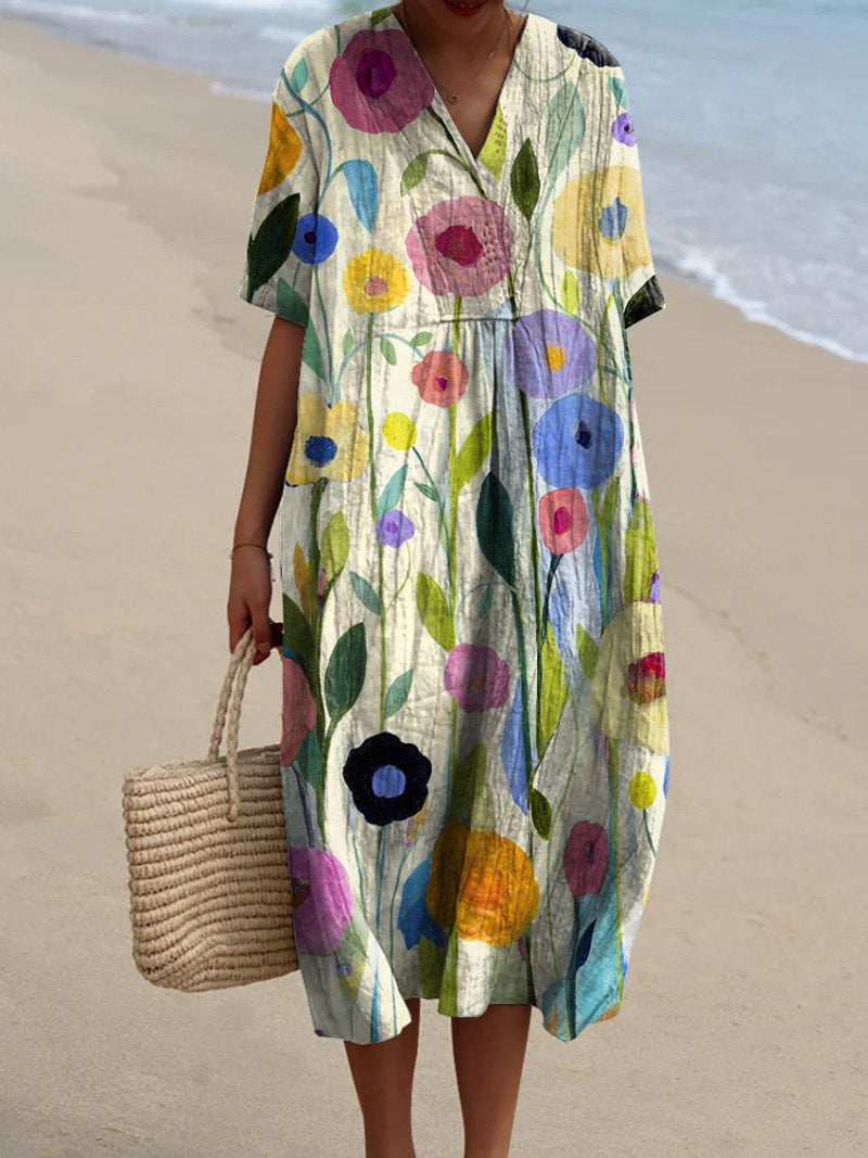 Hannah - Colorful Summer Dress with Flowers