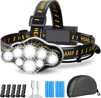 18000 Lumen LED Headlamp with Rechargeable Batteries