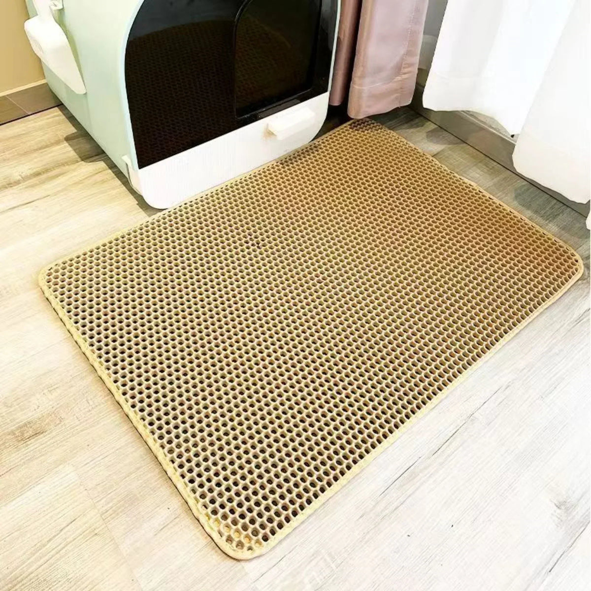 Tapis de protection de sol pour litière d’animaux, imperméable, robuste et à double couche