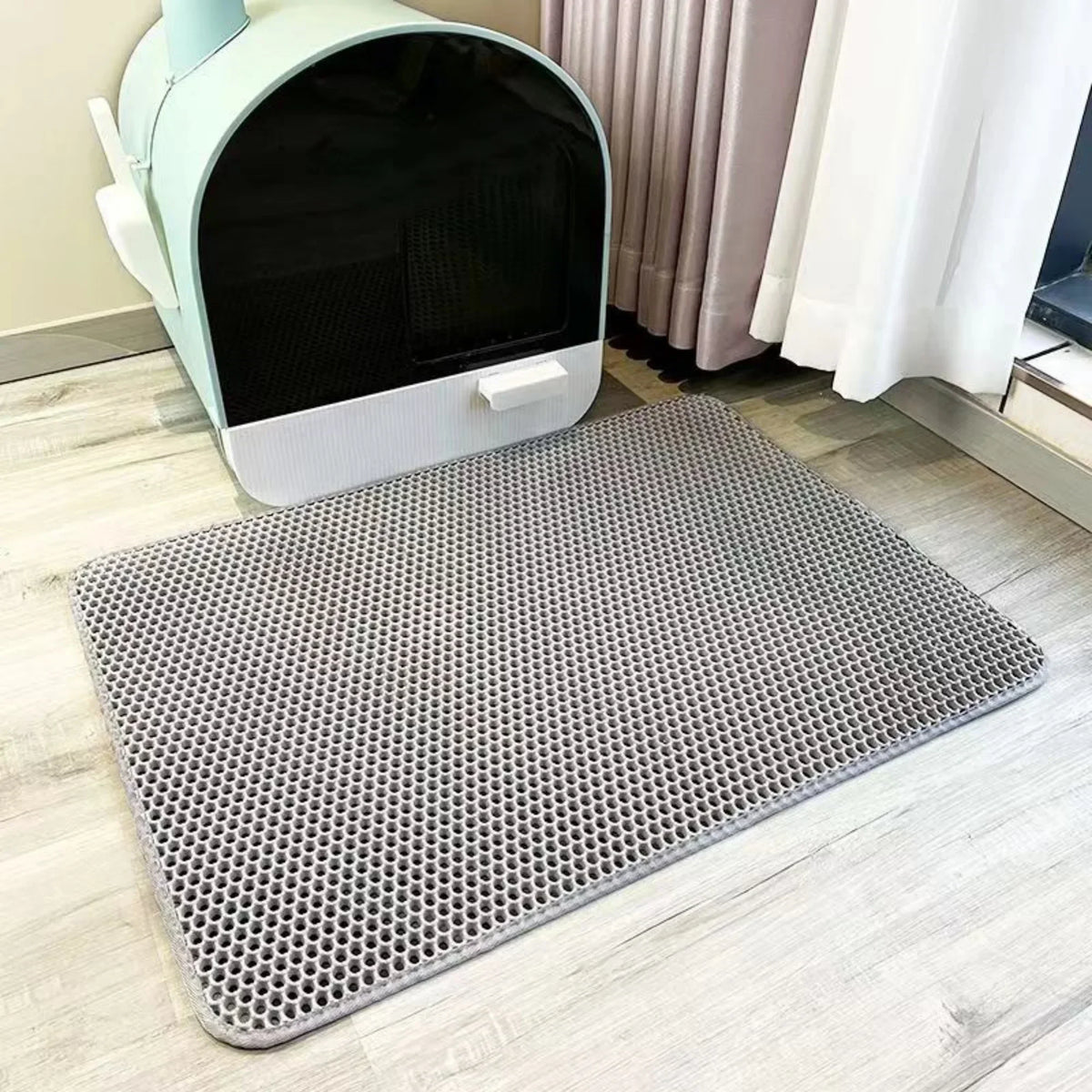 Tapis de protection de sol pour litière d’animaux, imperméable, robuste et à double couche