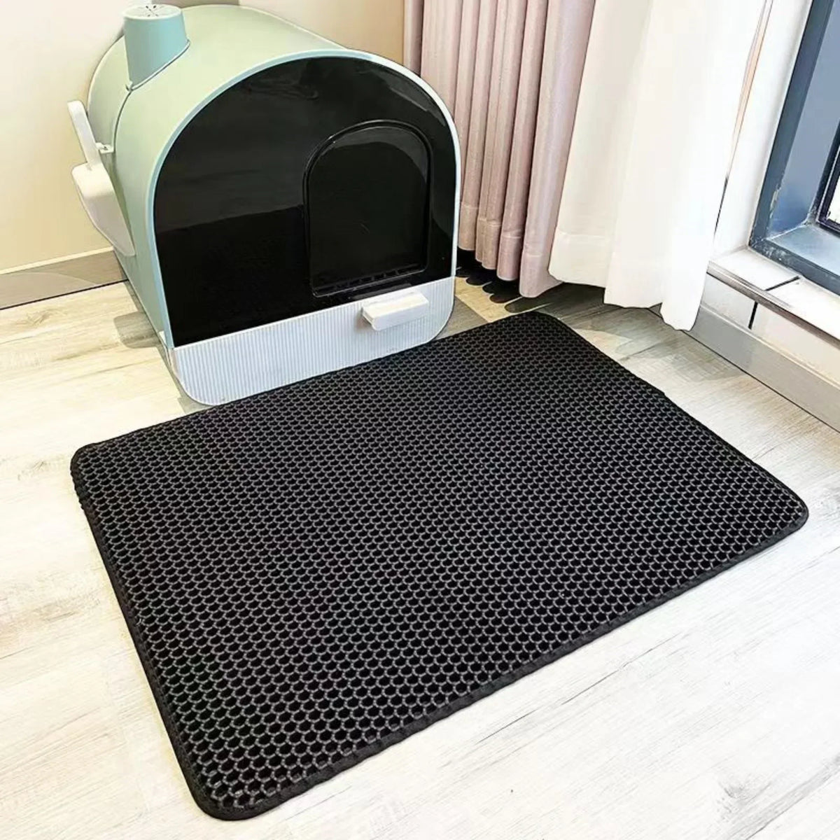 Tapis de protection de sol pour litière d’animaux, imperméable, robuste et à double couche