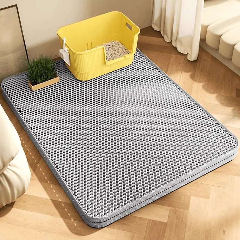 Tapis de protection de sol pour litière d’animaux, imperméable, robuste et à double couche