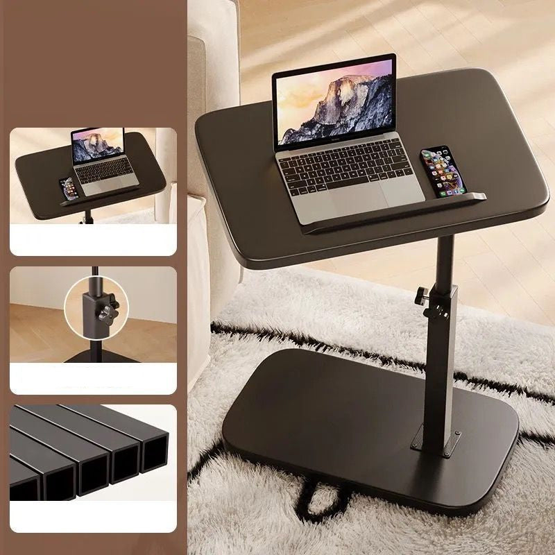 Height-Adjustable Rolling Laptop Desk with 360° Swivel Tabletop, 45–80 cm, 30 kg Capacity