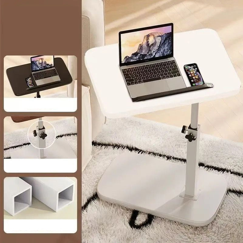 Height-Adjustable Rolling Laptop Desk with 360° Swivel Tabletop, 45–80 cm, 30 kg Capacity
