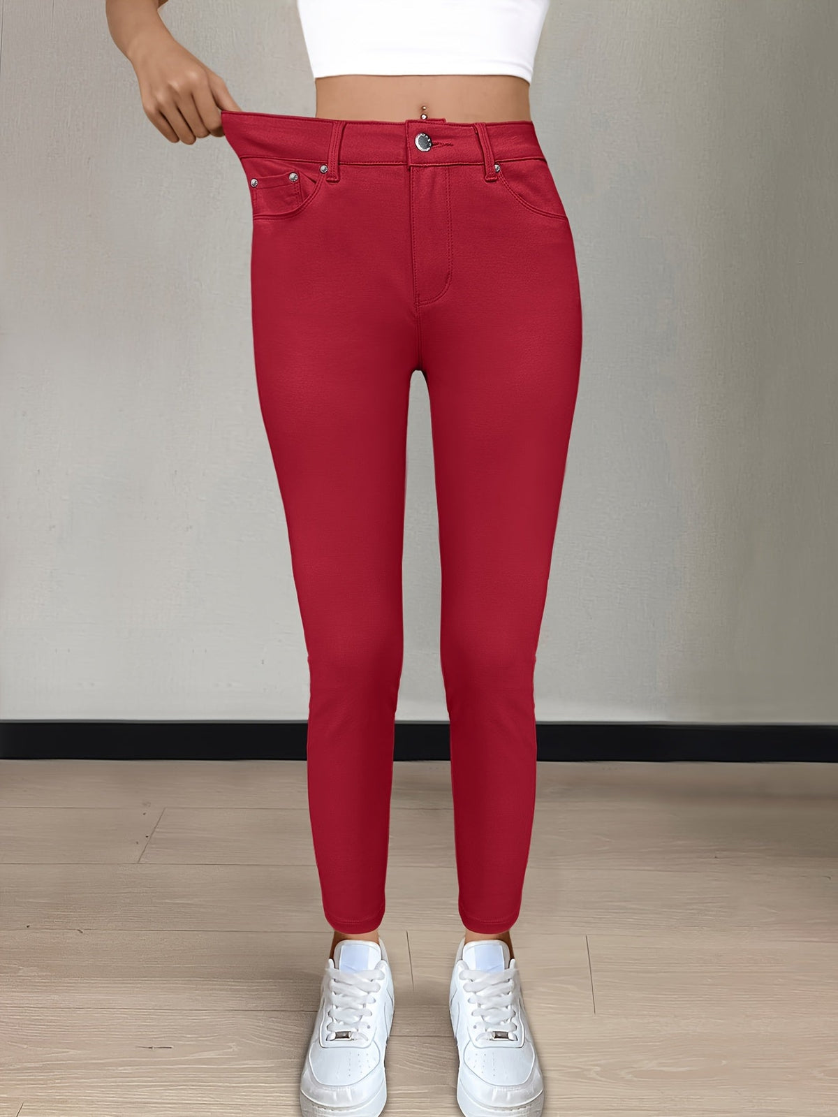 High-Waist Skinny Jeans