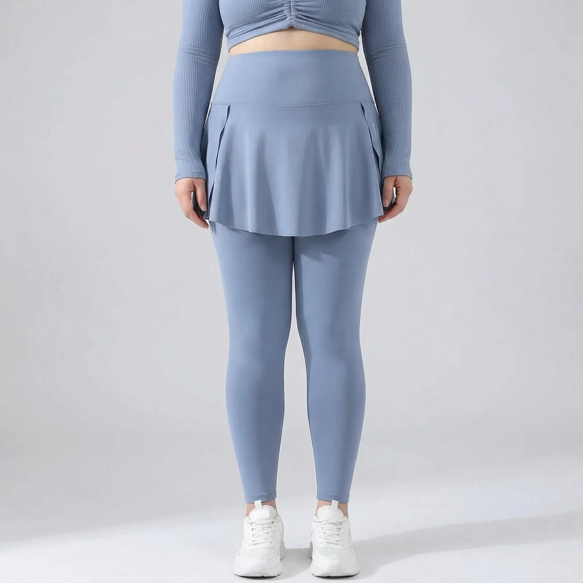 High-Waisted Skirt-Overlay Leggings