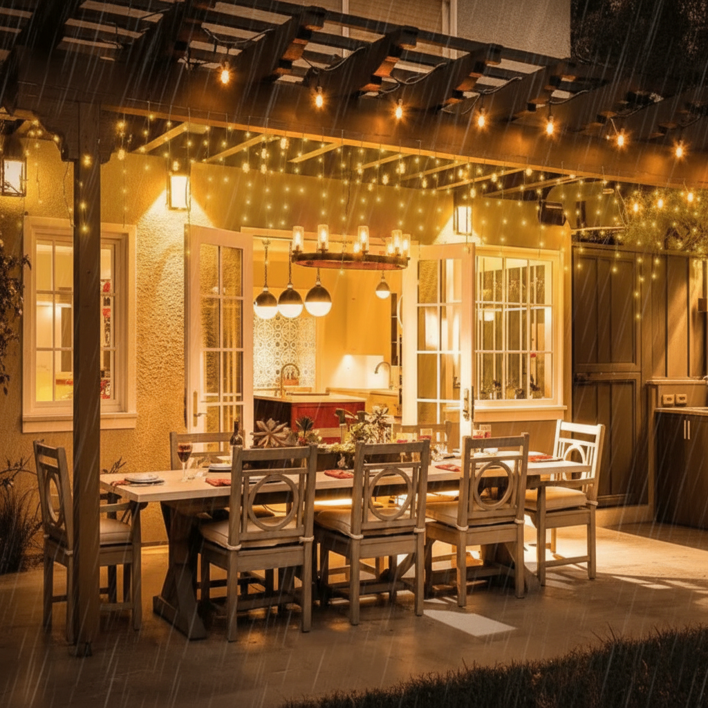 ILLUMERA – LED Garden Curtain 4 × 0.6 m with Weatherproof Elegance