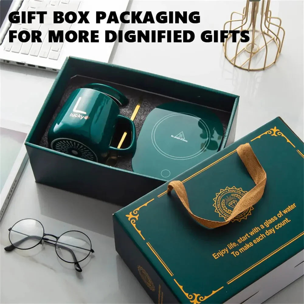 Innovative Set with Heated Mugs – Ceramic Cup with Smart Warming Coaster