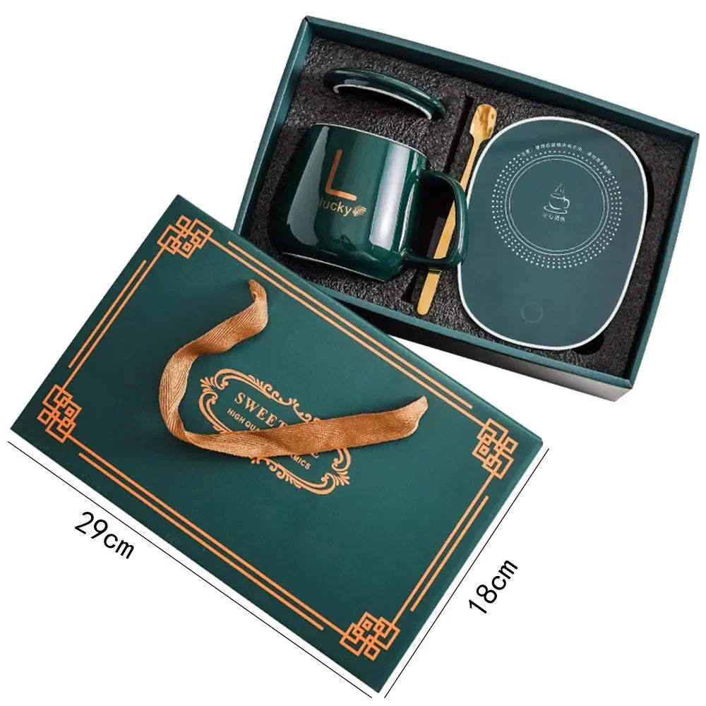 Innovative Set with Heated Mugs – Ceramic Cup with Smart Warming Coaster