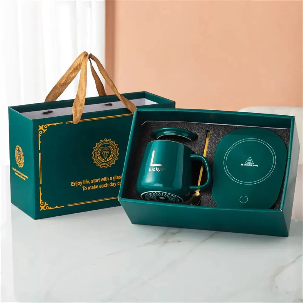 Innovative Set with Heated Mugs – Ceramic Cup with Smart Warming Coaster