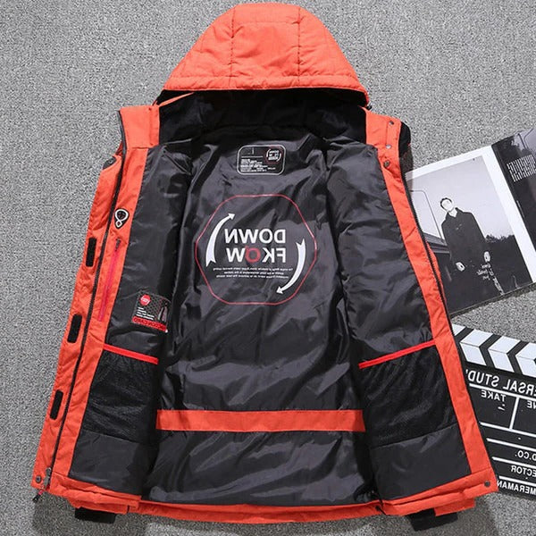 Insulated Duck Down Winter Jacket with Removable Hood