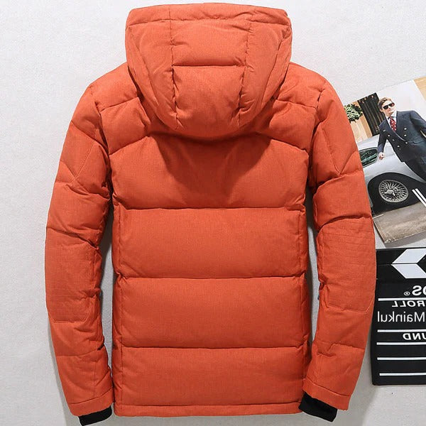 Insulated Duck Down Winter Jacket with Removable Hood