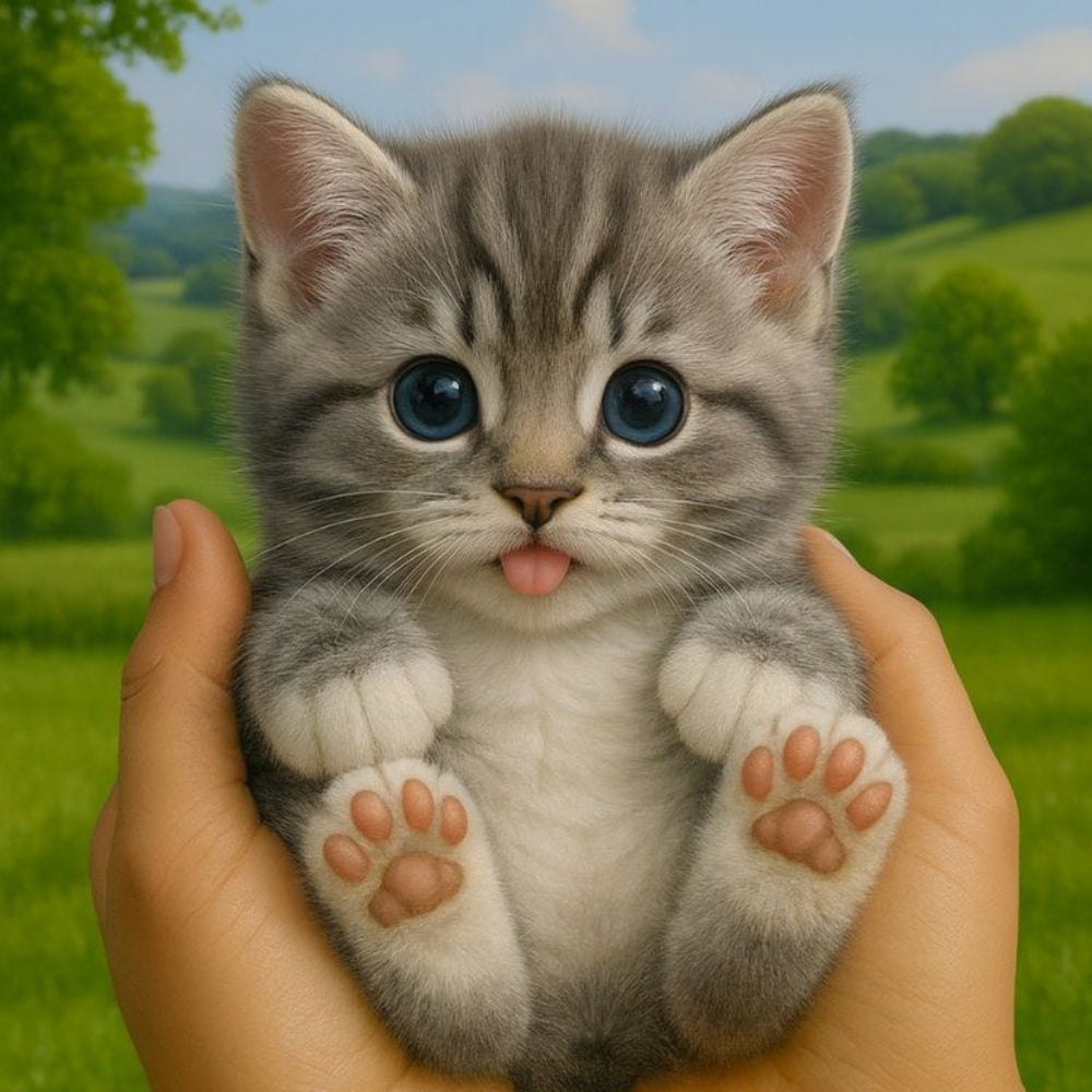 Interactive Plush Toy Cat, Realistic Tabby