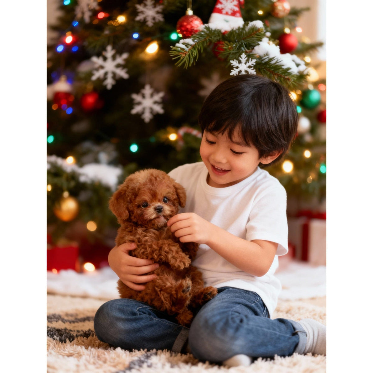 Peluche interactive en forme de chien, assise, avec sons et mouvements