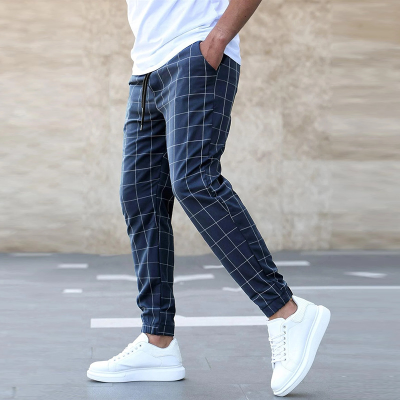 Jaxon - Stretch Plaid Pants with Pockets