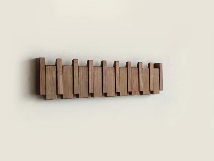 Kaeluo Wood Piano Coat Rack Wall Hanger for Coats Hats and Scarves