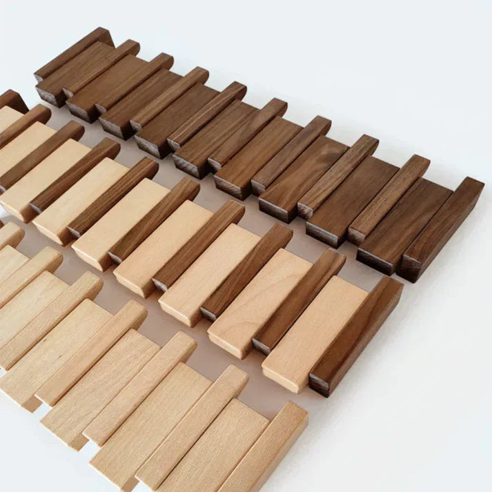Kaeluo Wood Piano Coat Rack Wall Hanger for Coats Hats and Scarves