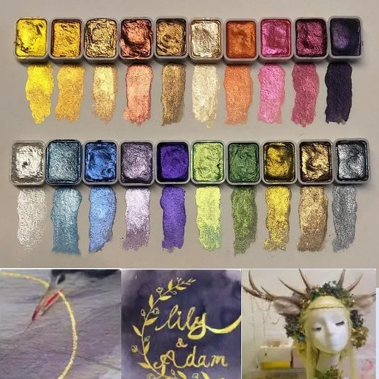 Kolorful - Powder Mineral Pearl Pigment Art Watercolor 20 Colors