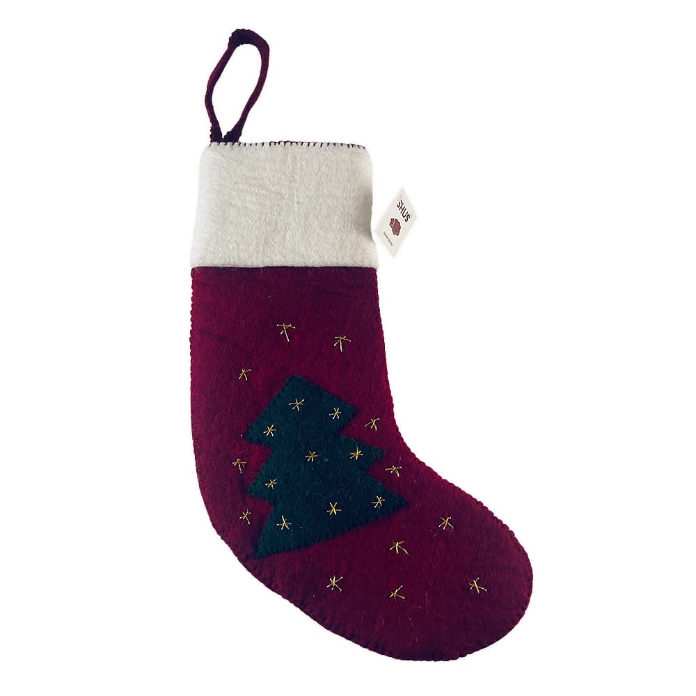Large Christmas Stocking – Handmade – 100% Pure Wool