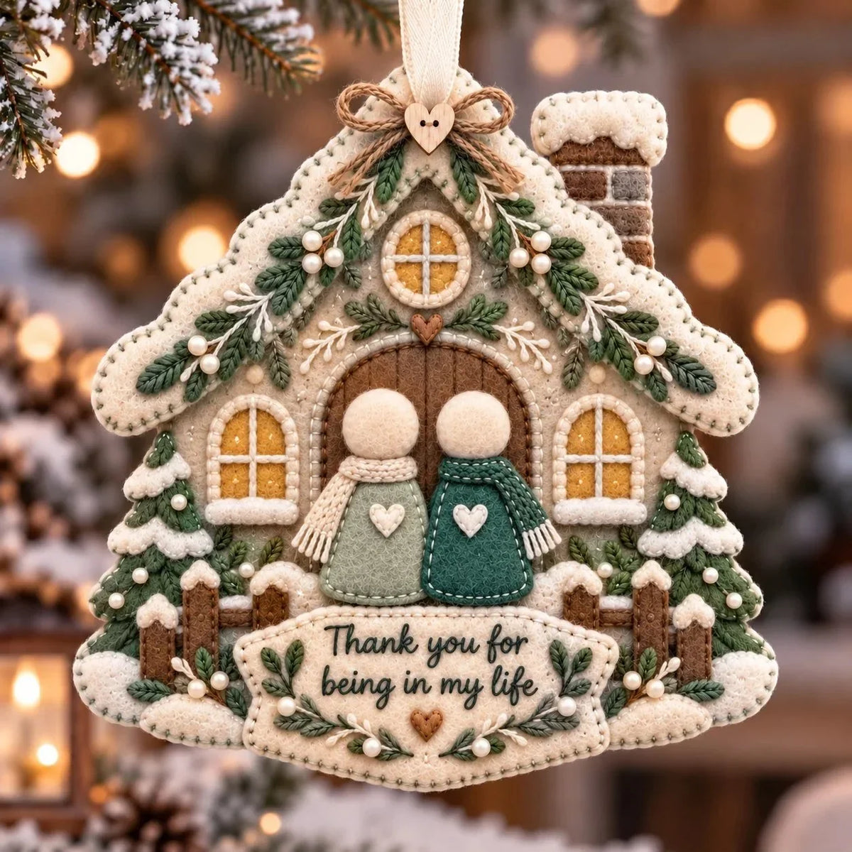 Layered Felt Thank You Keepsake Ornament