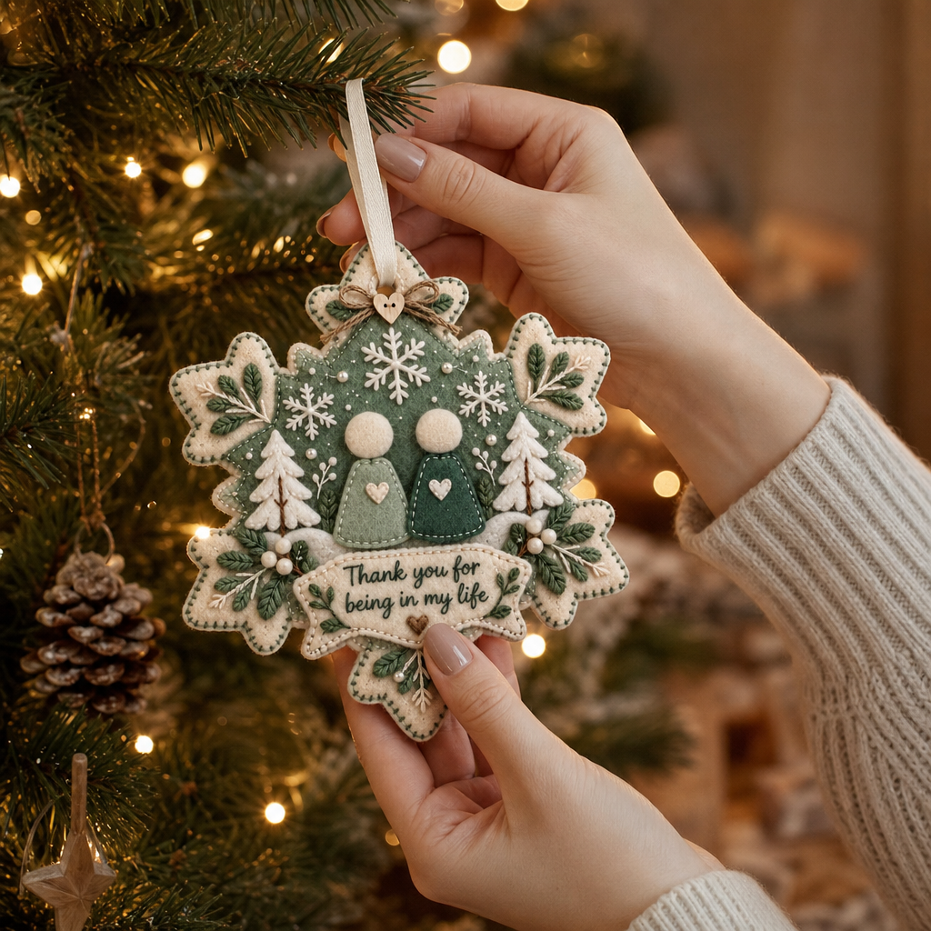 Layered Felt Thank You Keepsake Ornament