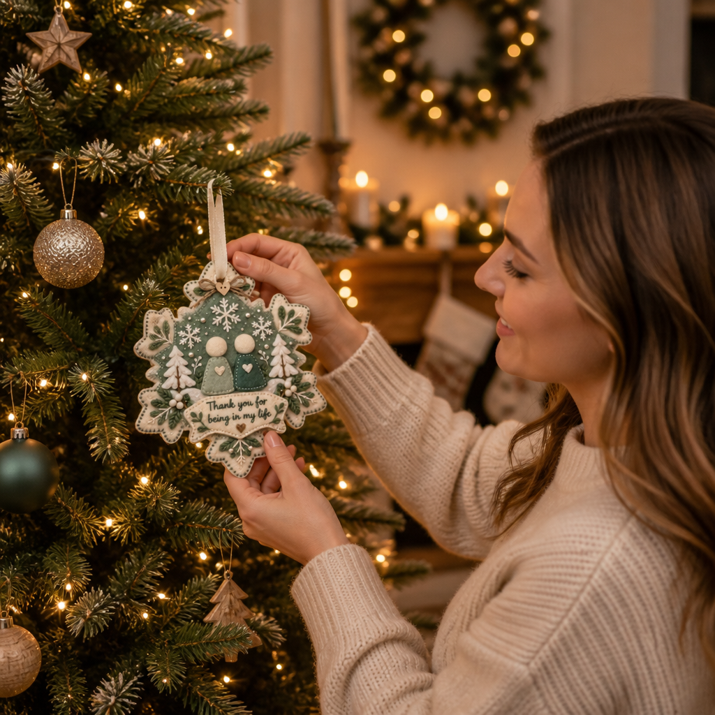 Layered Felt Thank You Keepsake Ornament