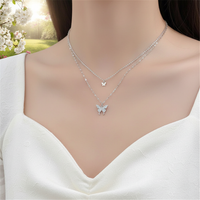 Layered Silver Necklace - FlutterJewelry