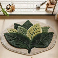 Leaf-Shaped Plush Bath Mat