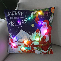 LED Christmas Cushion Cover with Luminous Holiday Patterns and Soft Fabric for Home Décor
