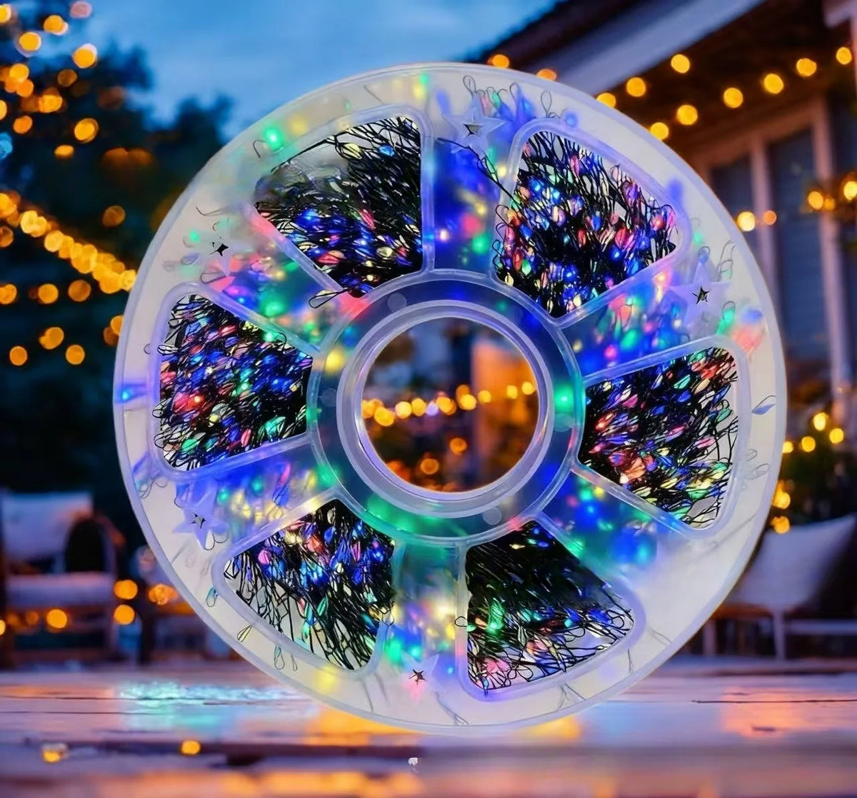 Guirlande lumineuse à LED en grappes avec télécommande et 8 modes