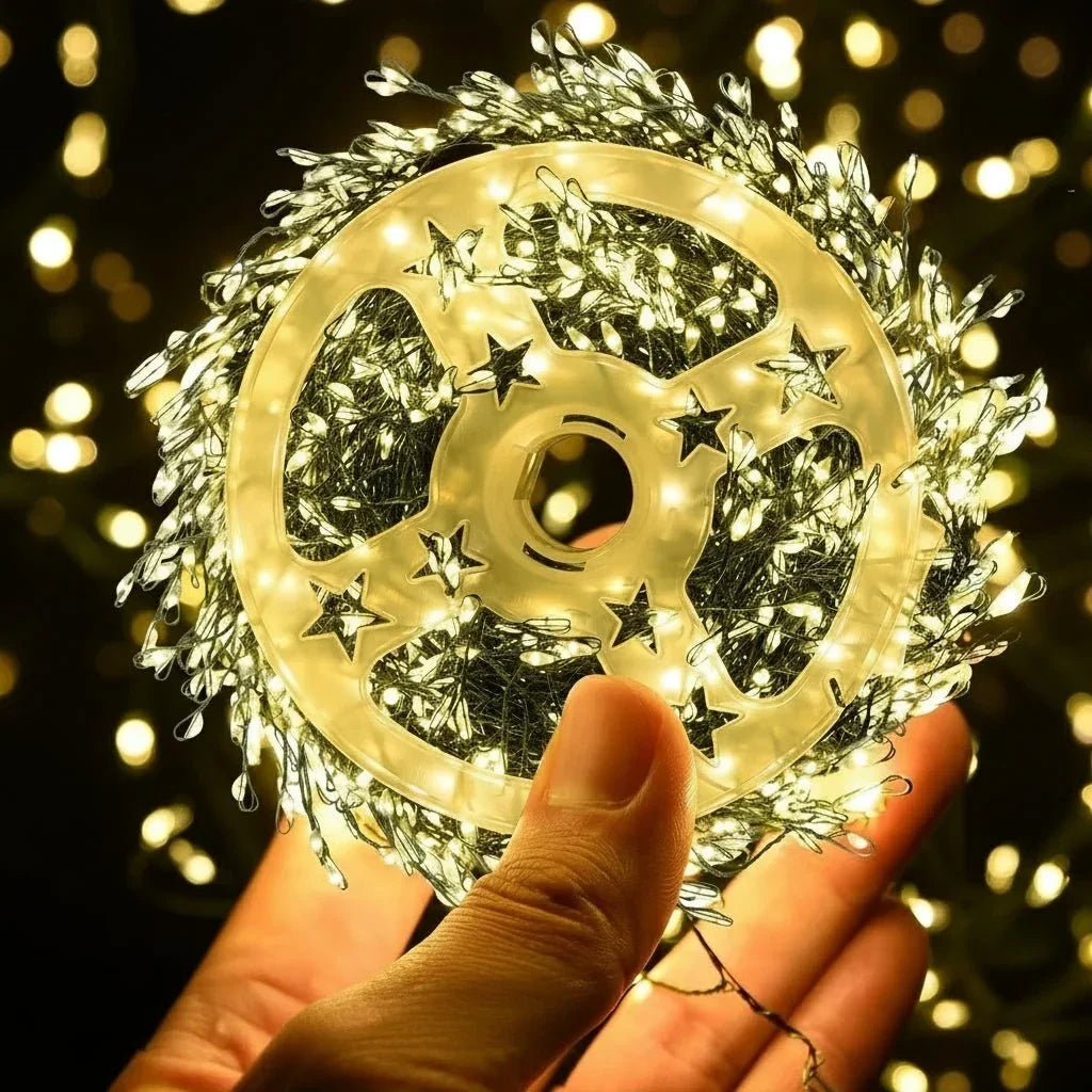 Guirlande lumineuse à LED en grappes avec télécommande et 8 modes