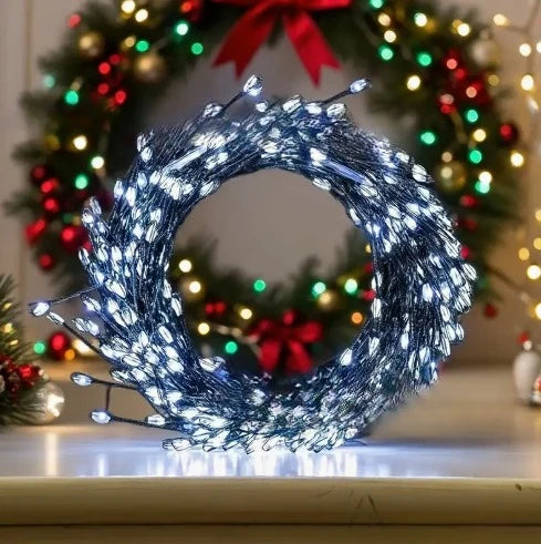 Guirlande lumineuse à LED en grappes avec télécommande et 8 modes