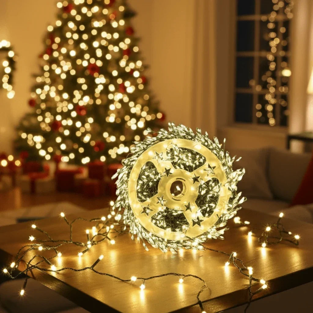 Guirlande lumineuse à LED en grappes avec télécommande et 8 modes