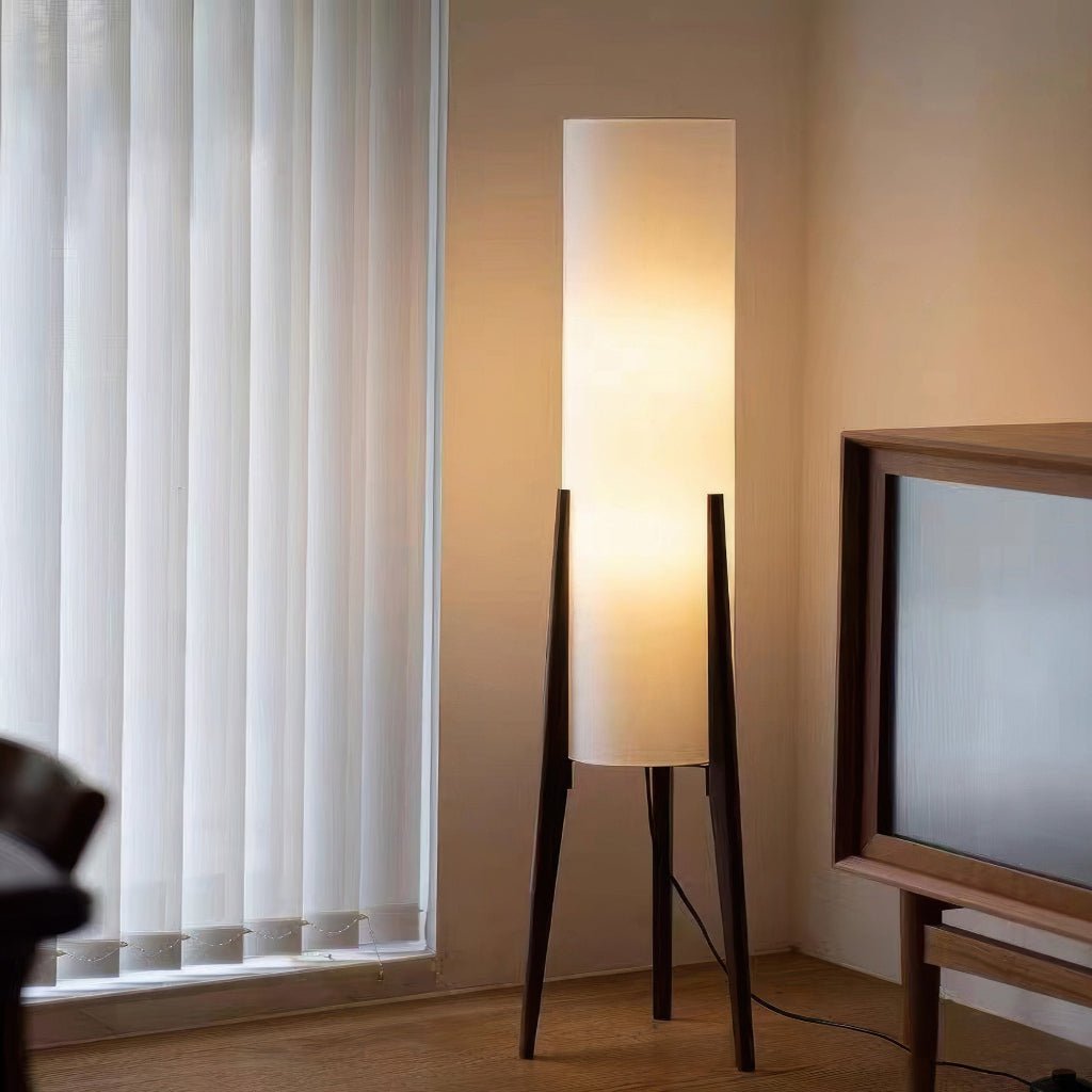 LIGNELUX – Scandinavian floor lamp made of walnut wood with dimmable LED lighting