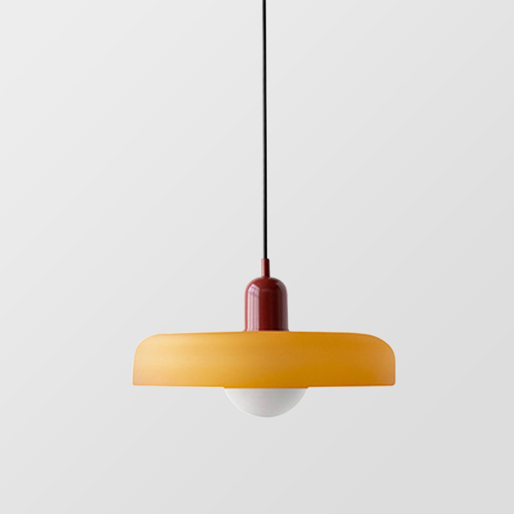 Liora Bauhaus Colored Glass Pendant Light With Adjustable Height
