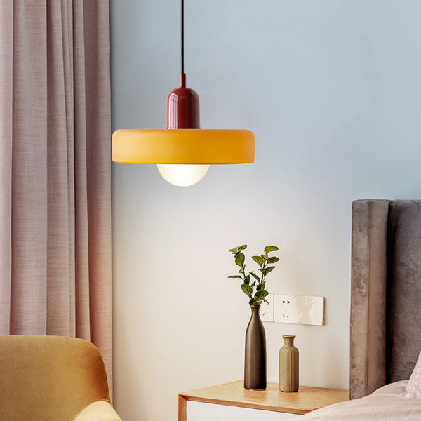 Liora Bauhaus Colored Glass Pendant Light With Adjustable Height