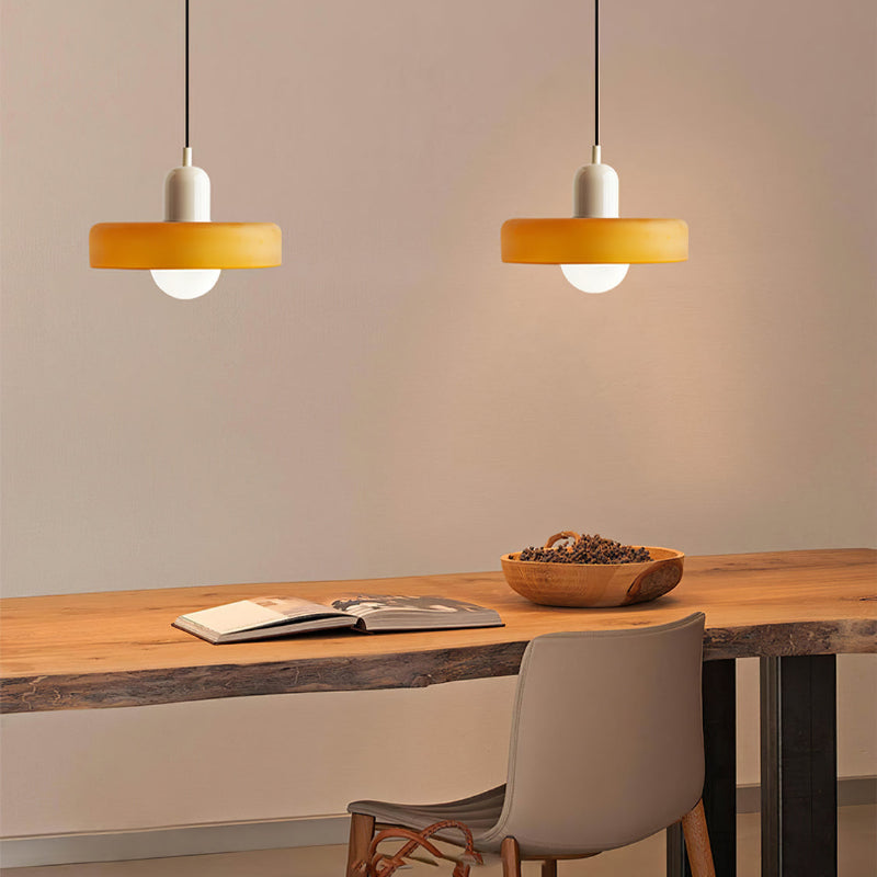 Liora Bauhaus Colored Glass Pendant Light With Adjustable Height
