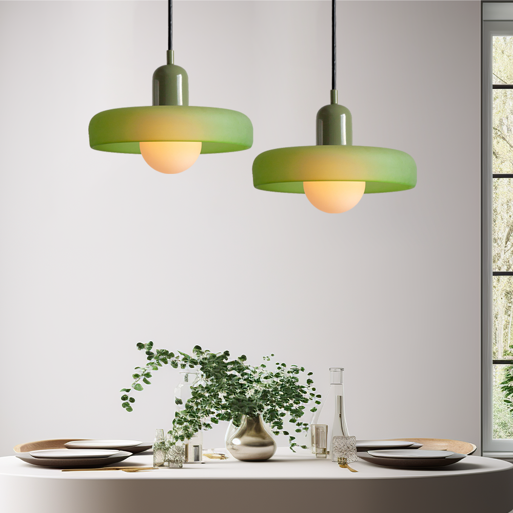 Liora Bauhaus Colored Glass Pendant Light With Adjustable Height