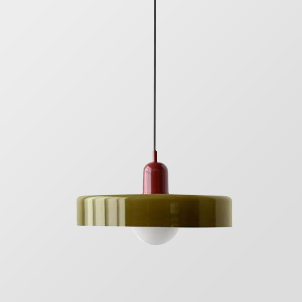 Liora Bauhaus Colored Glass Pendant Light With Adjustable Height