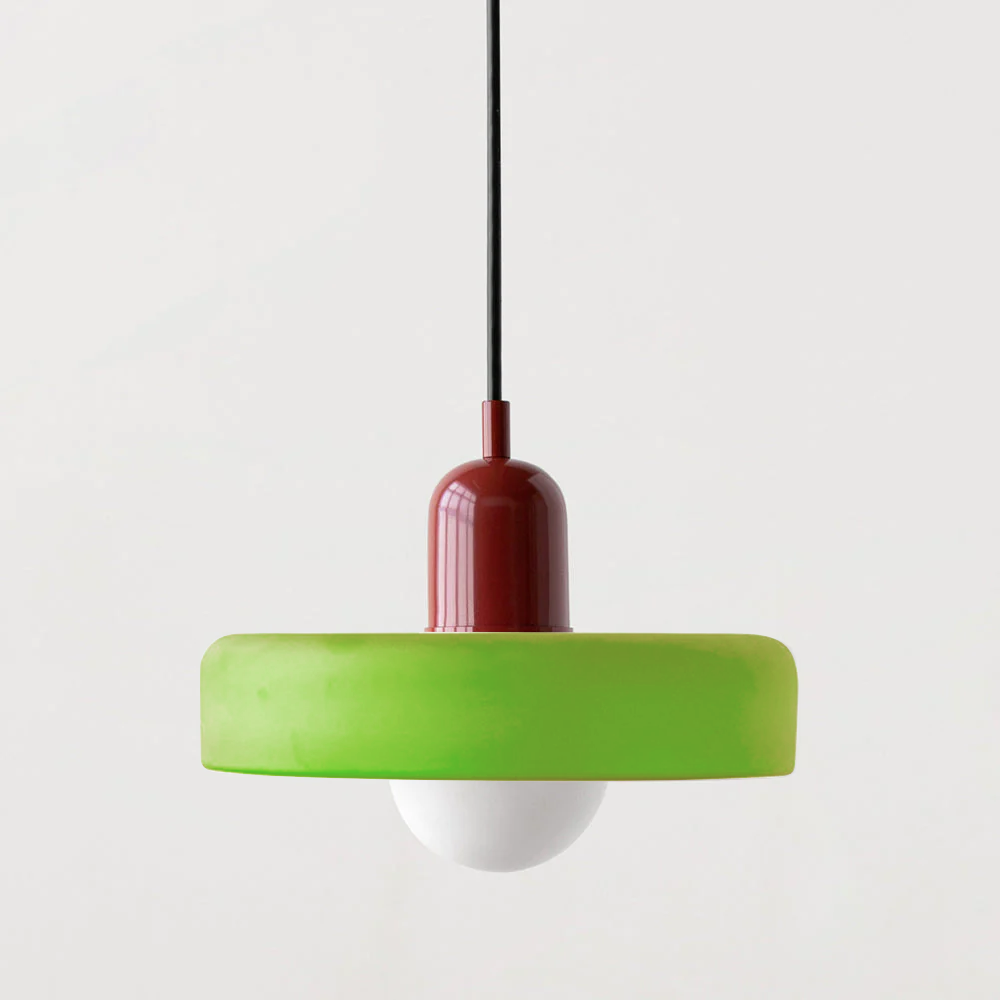 Liora Bauhaus Colored Glass Pendant Light With Adjustable Height