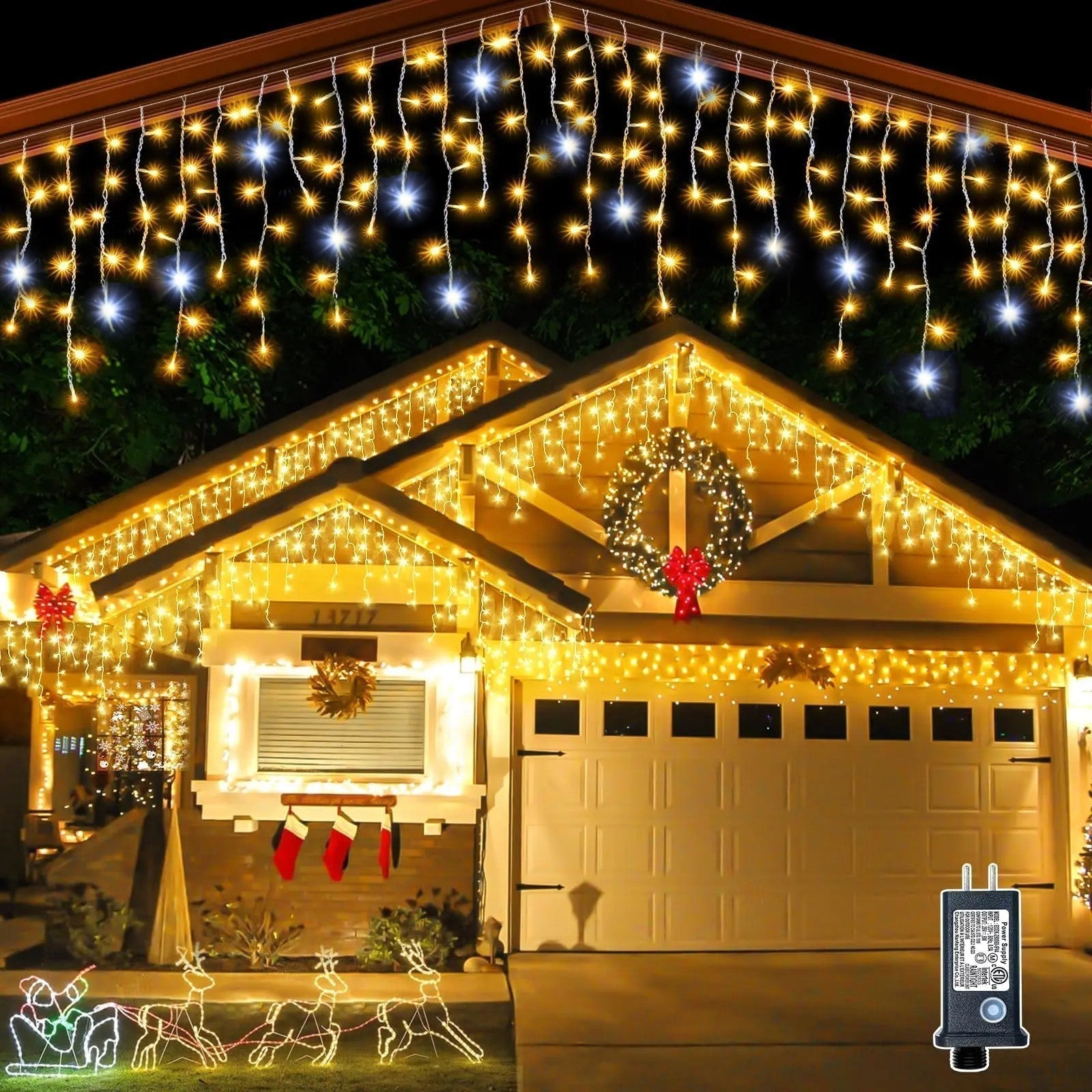 LumaWeave White LED Curtain Lights 4m x 0.6m Outdoor Decor